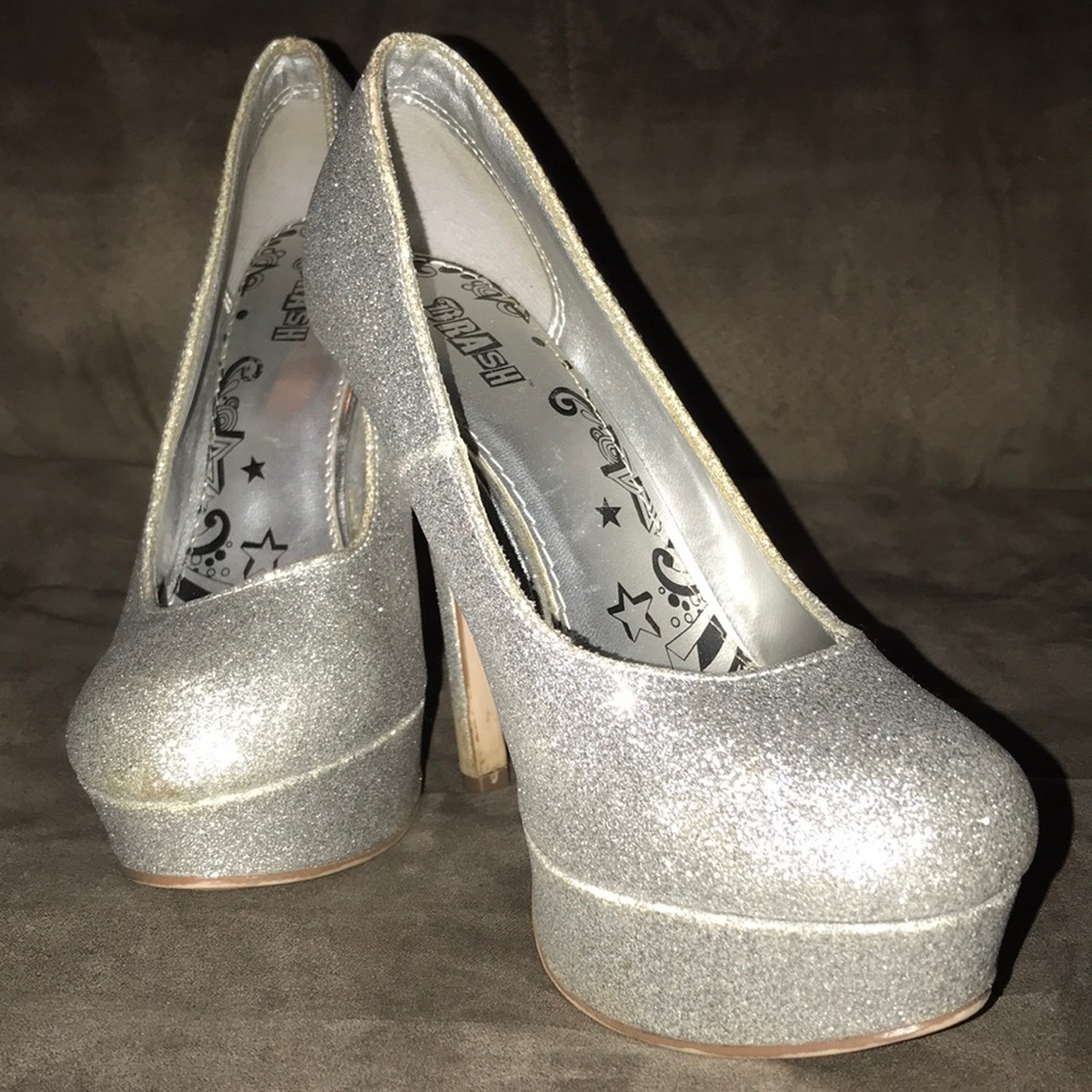 Sparkly Silver High Heels